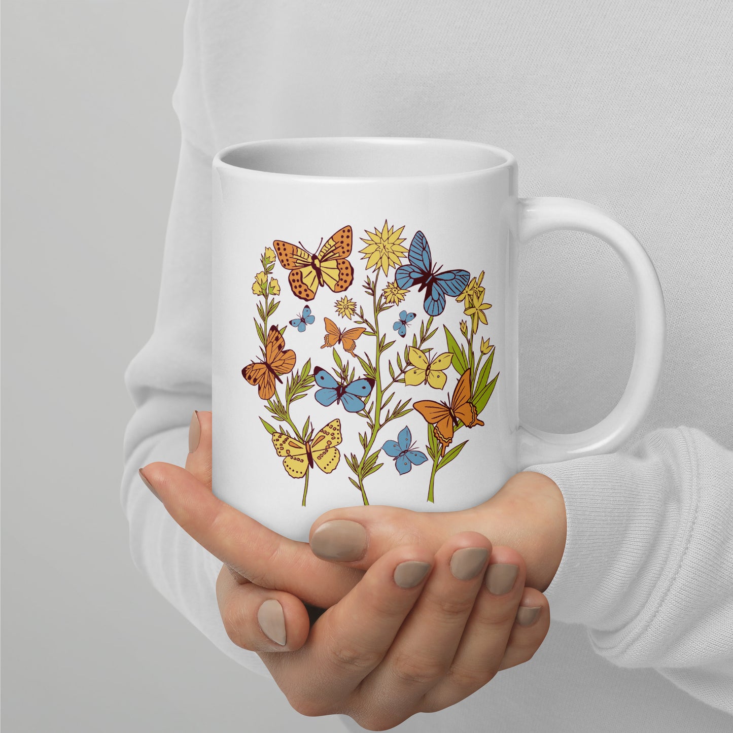 I Love Spring White glossy mug