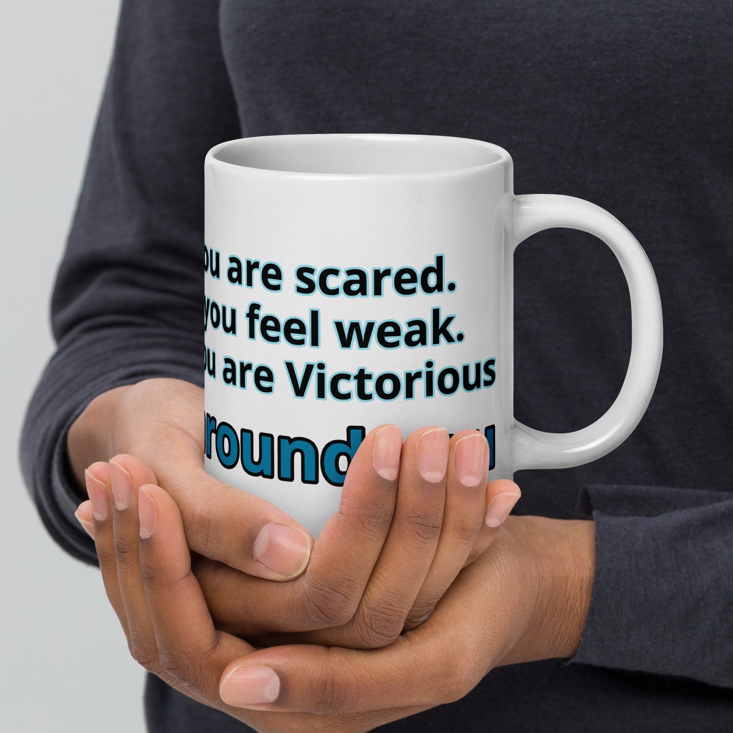 Positive and Inspiring White glossy mug