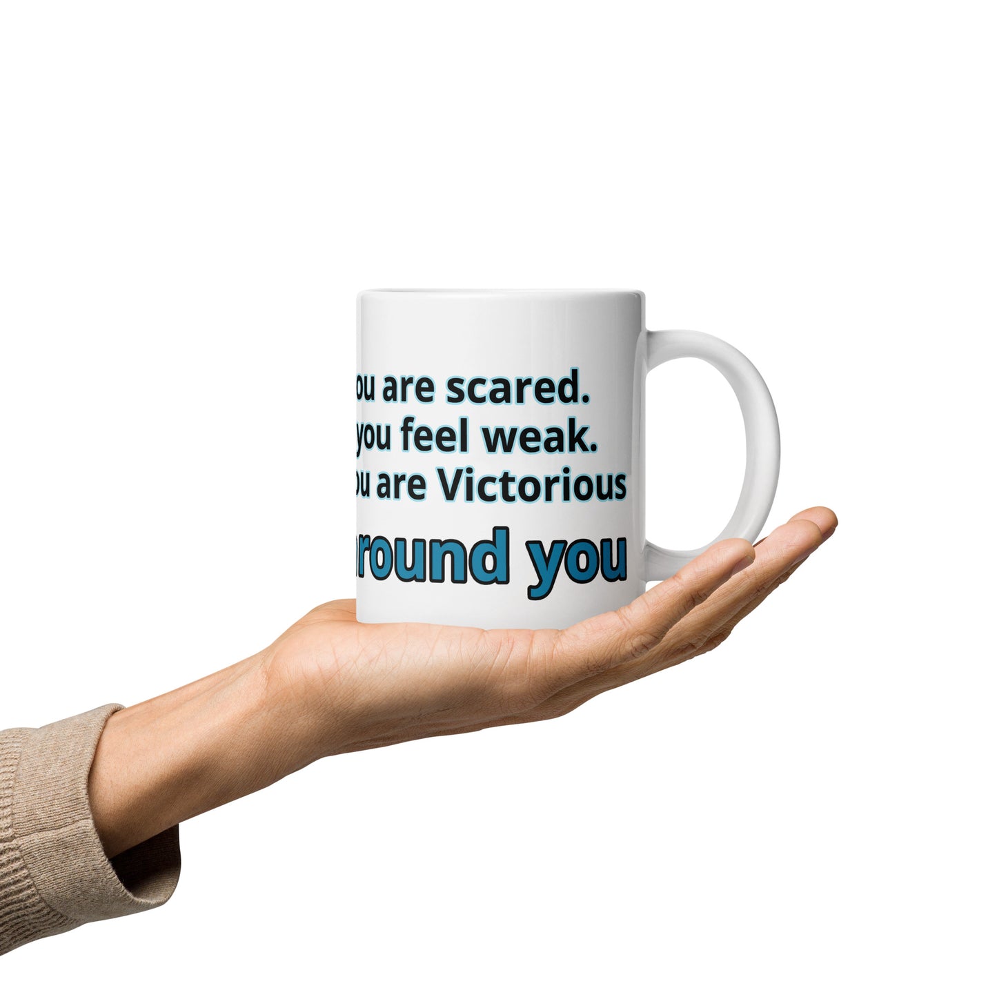 Positive and Inspiring White glossy mug