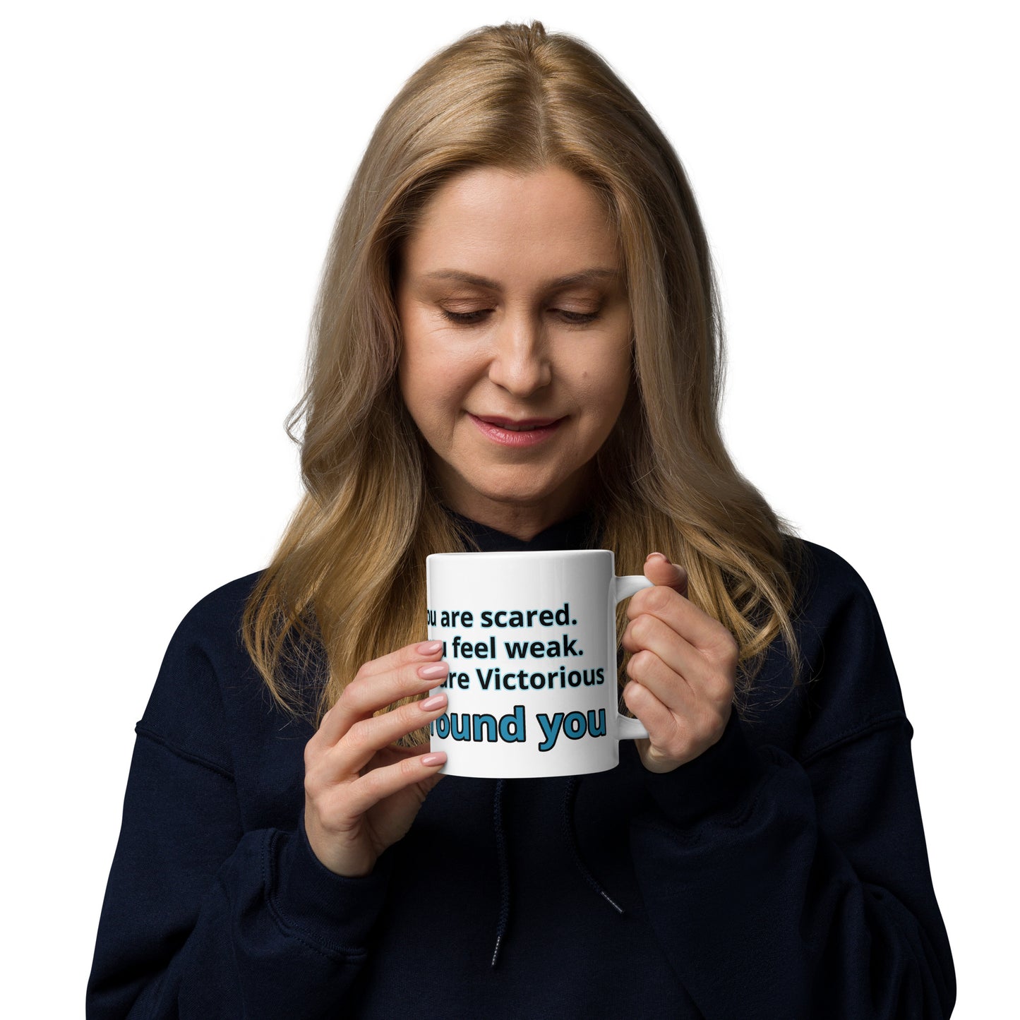 Positive and Inspiring White glossy mug