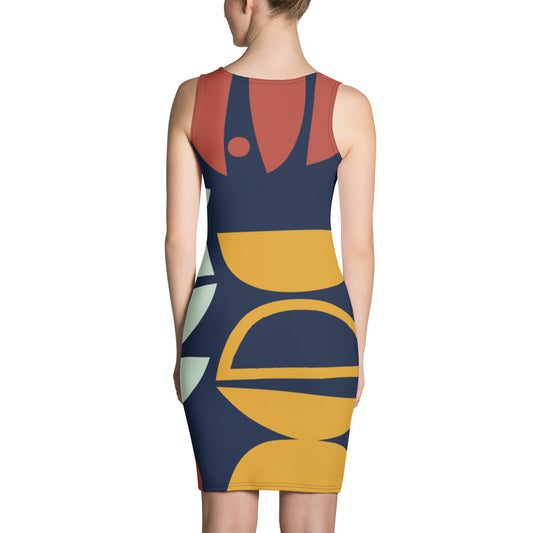 Sublimation Cut & Sew, Abstract half circle dress