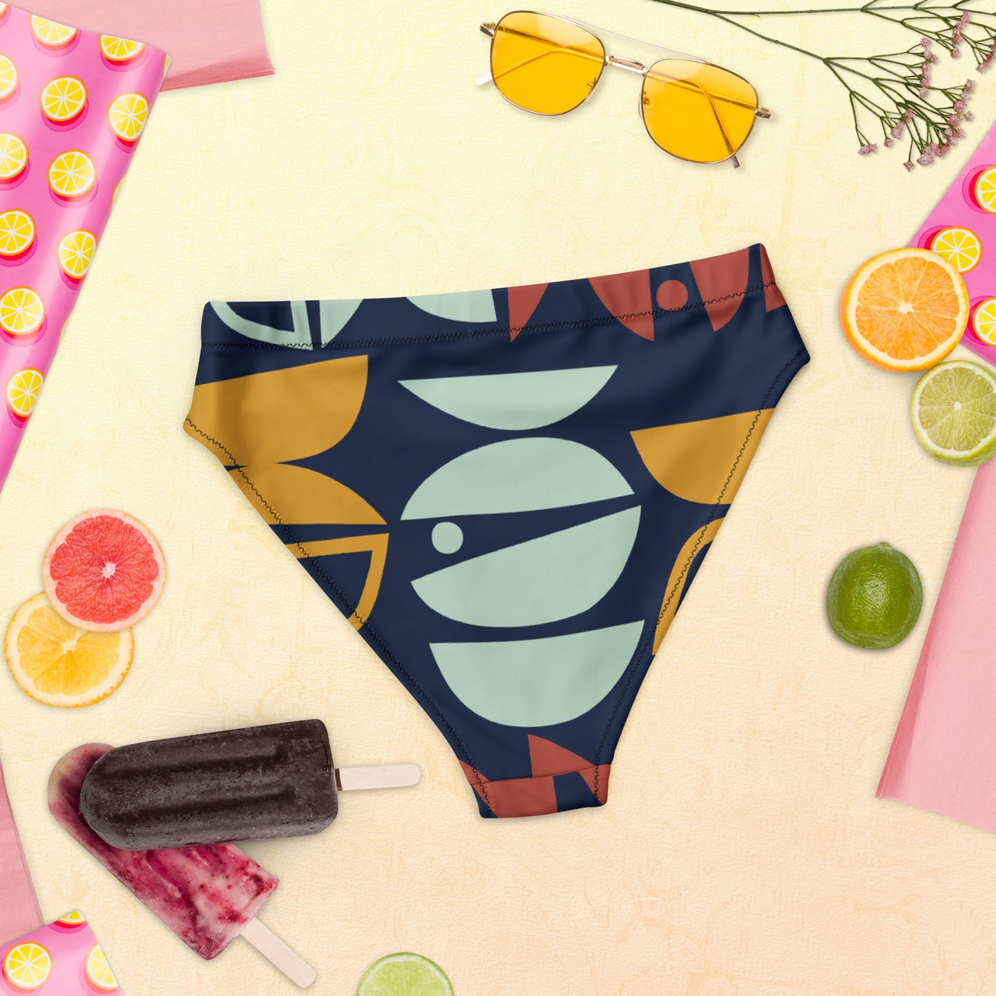 Abstract Recycled high-waisted bikini bottom