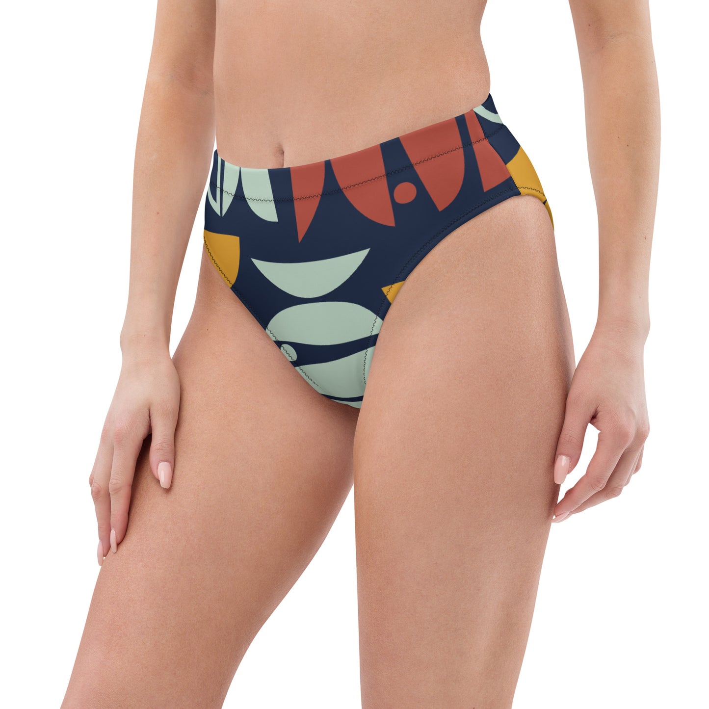 Abstract Recycled high-waisted bikini bottom