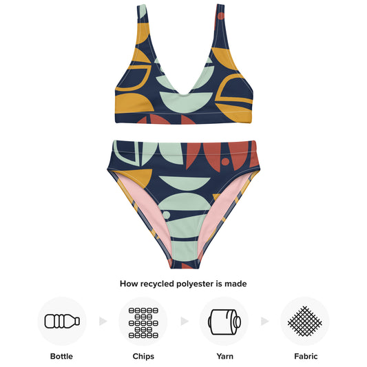 Recycled high-waisted 2 piece bikini