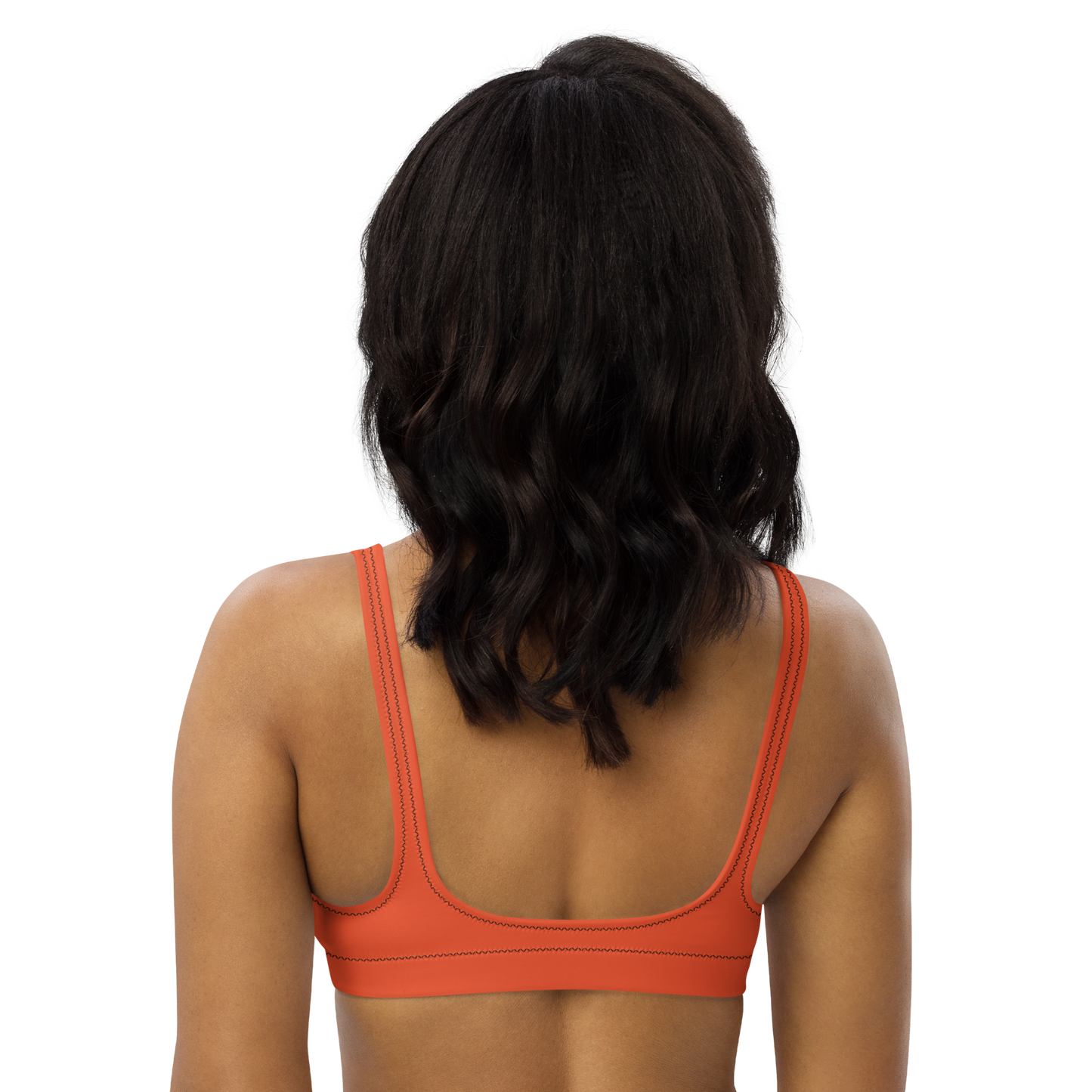 Recycled padded bikini top with Black thread
