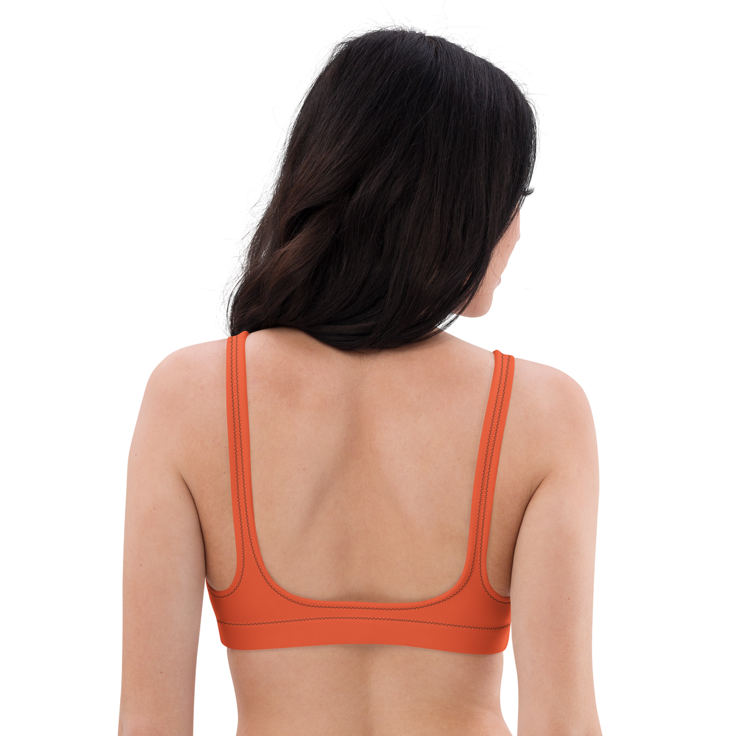 Recycled padded bikini top with Black thread