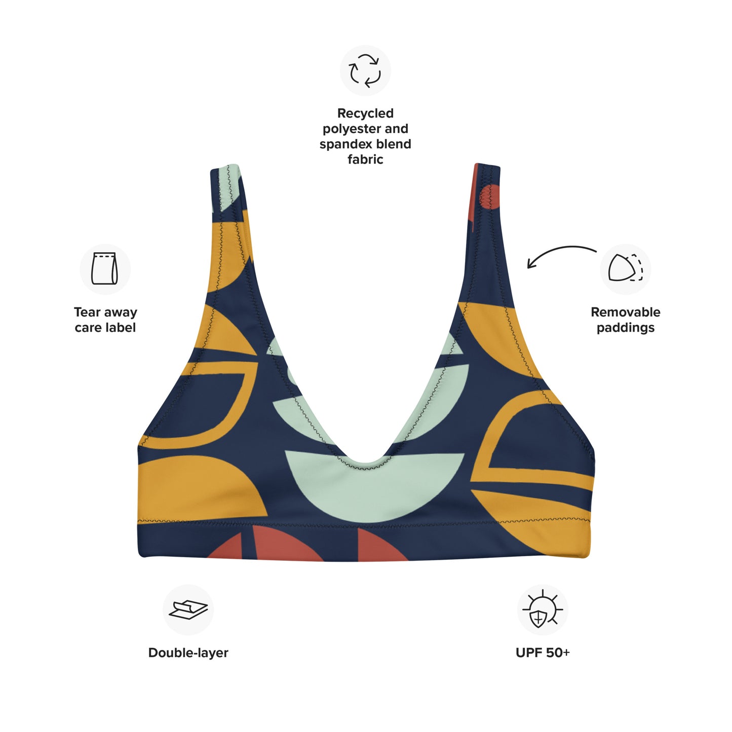 Abstract Recycled padded bikini top