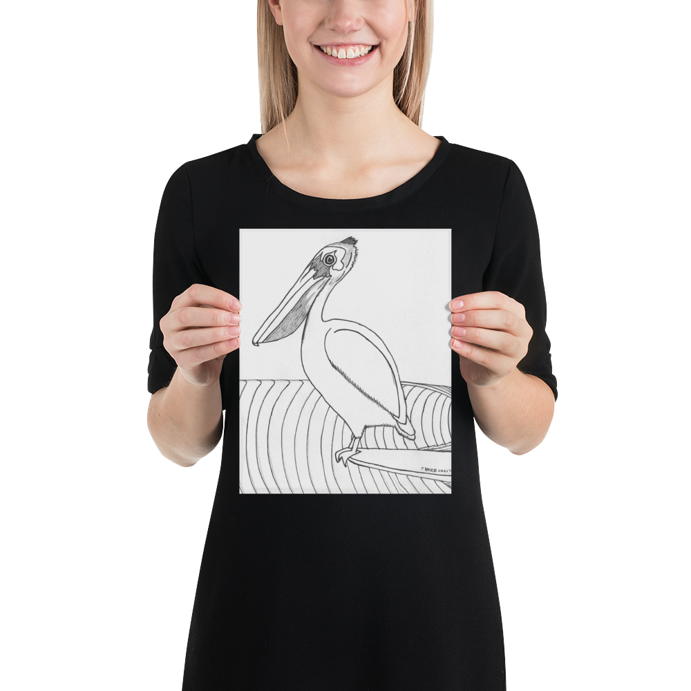 Pelican Hanging Ten 8x10 paper Poster