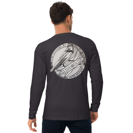 Heavy Metal Grey, Glide -N- Slide, Men's Long Sleeve back t-shirt back view