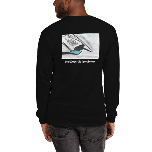 Men’s Long Sleeve, Hand Drawn, kneeboarder
