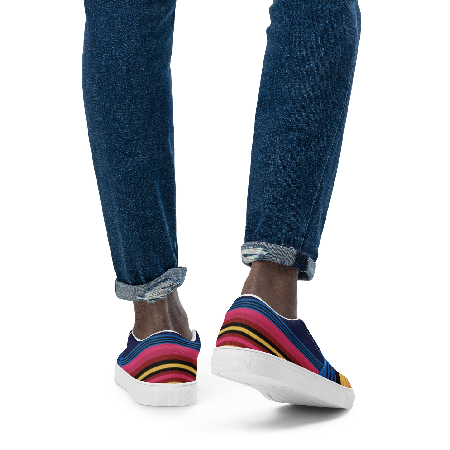 The Mexican Blanket Shoe slip on canvas back of the shoes