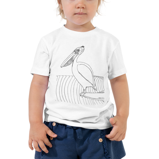 Toddler Short Sleeve T-shirt, Pelican Hanging Ten
