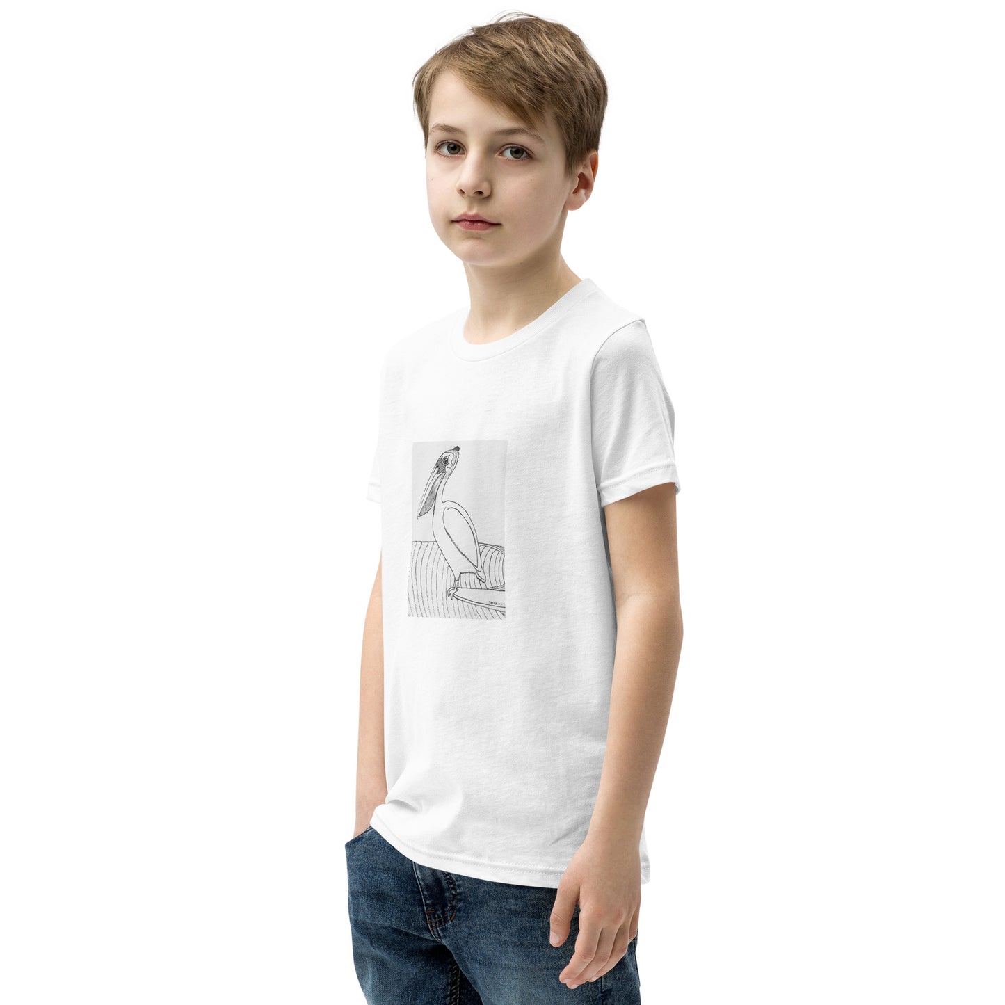 Youth Short Sleeve T-Shirt, Pelican Hanging Ten