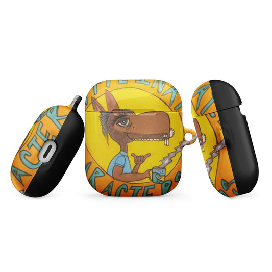 Caffeinated Characters Logo all-over-print-case-for-airpods-airpods-gen1-front-side and Bottom