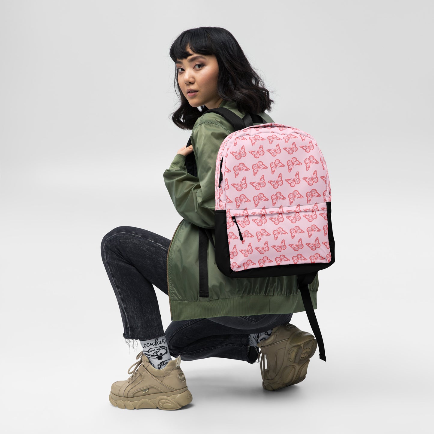 All-Over Print Pink Butterfly Backpack