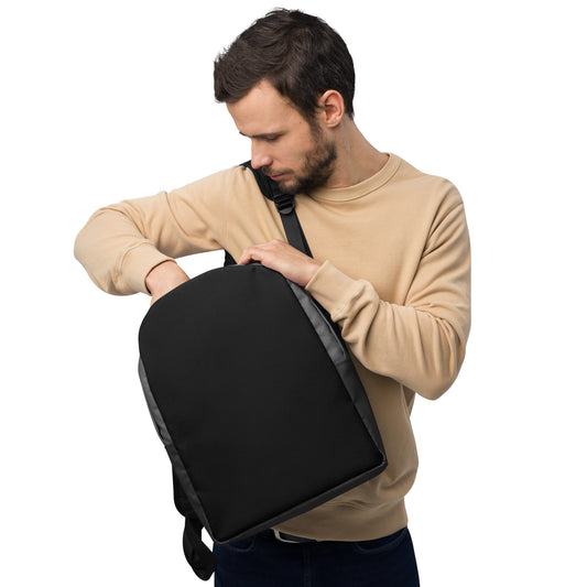 Black and Grey Minimalist Backpack with hidden back pocket