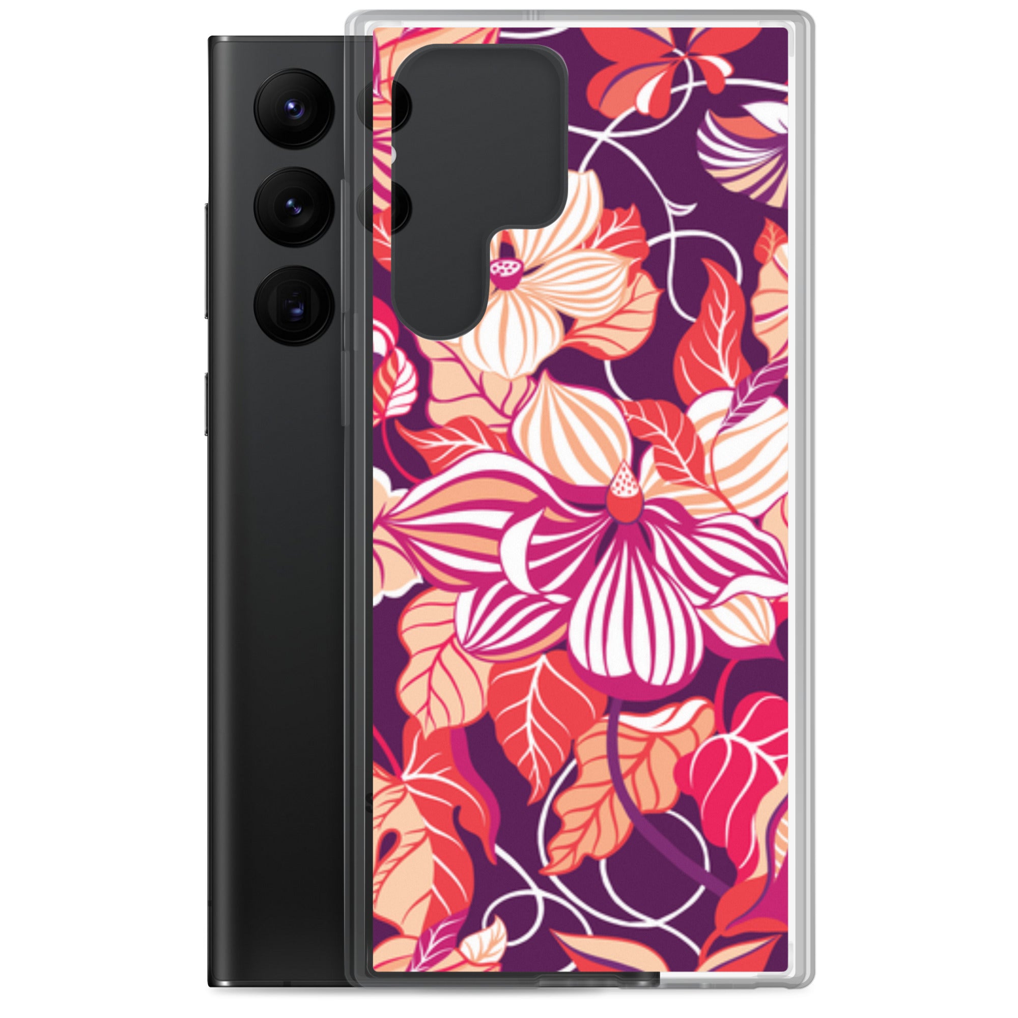 Phone case with colorful floral design on a white background