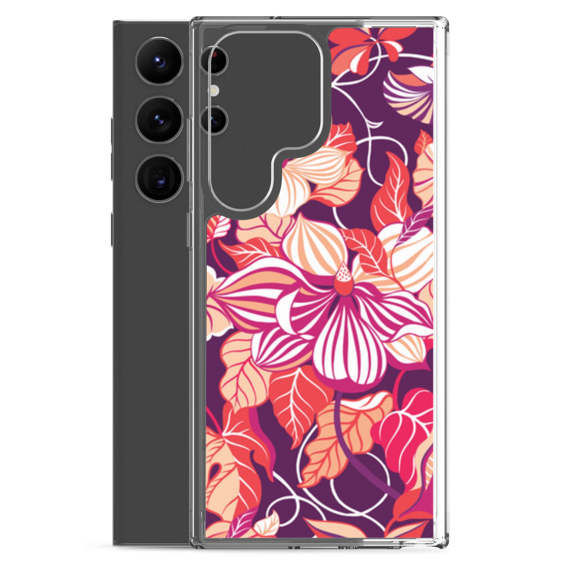 Phone case with colorful floral design on a white background