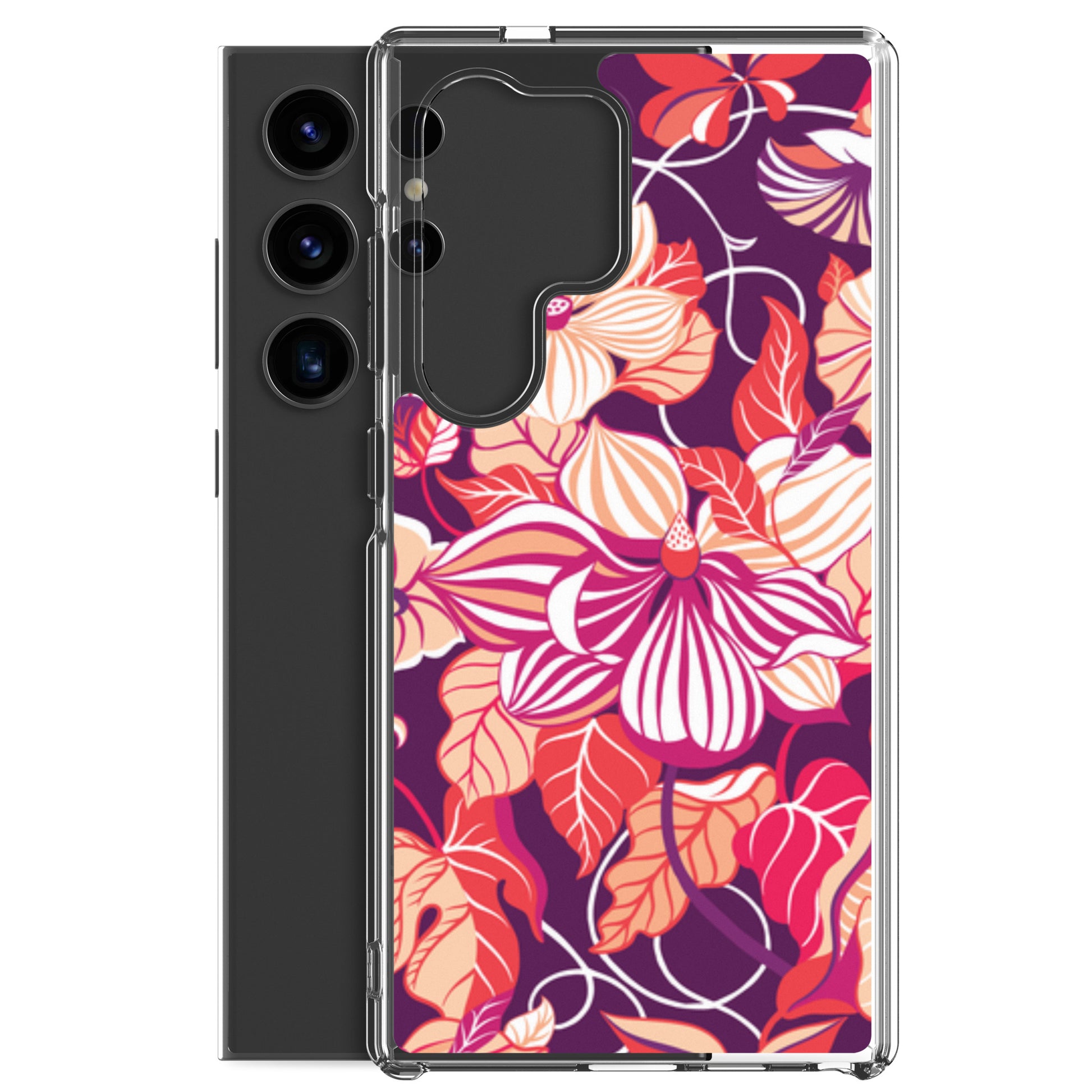 Phone case with colorful floral design on a white background