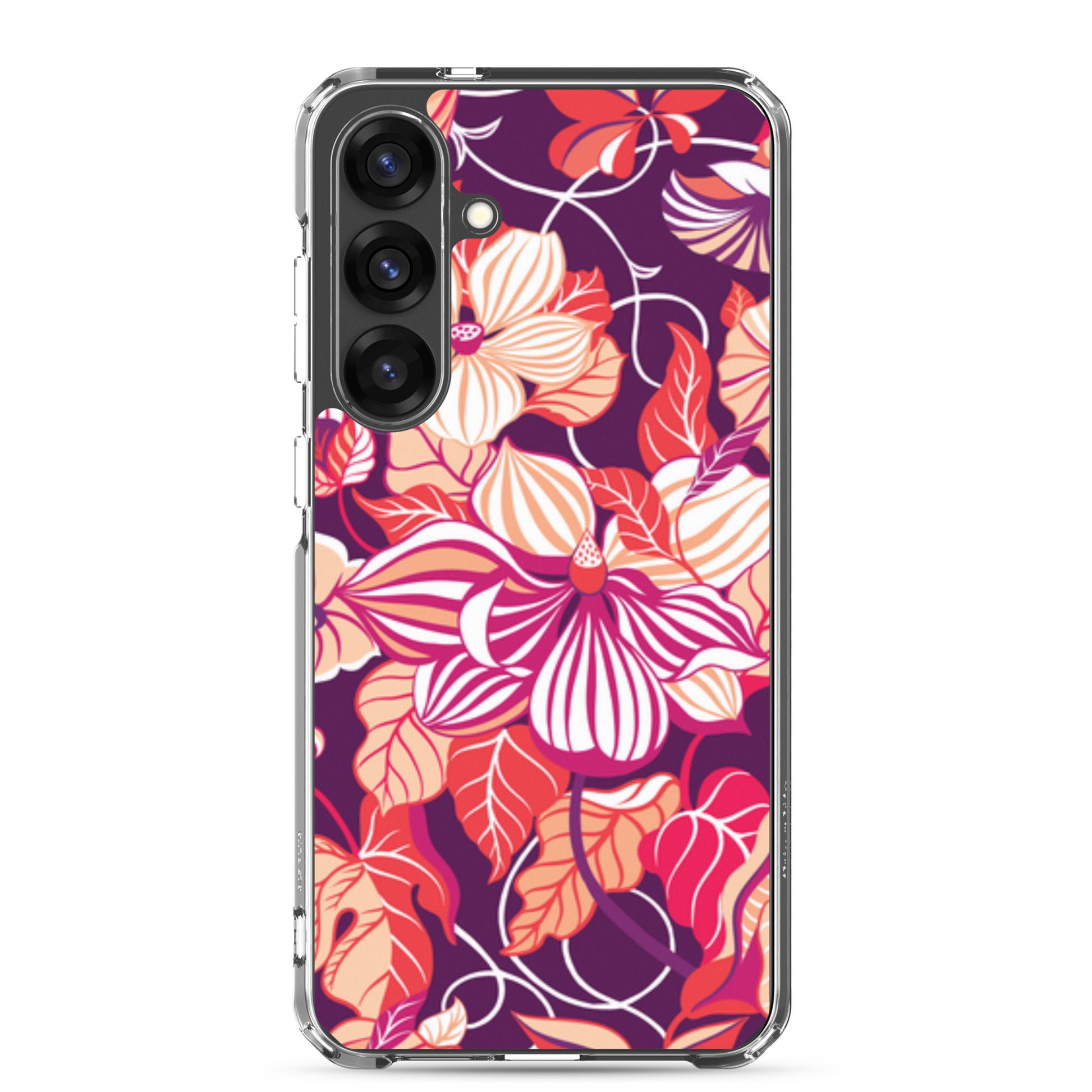 Phone case with a colorful floral pattern on a white background