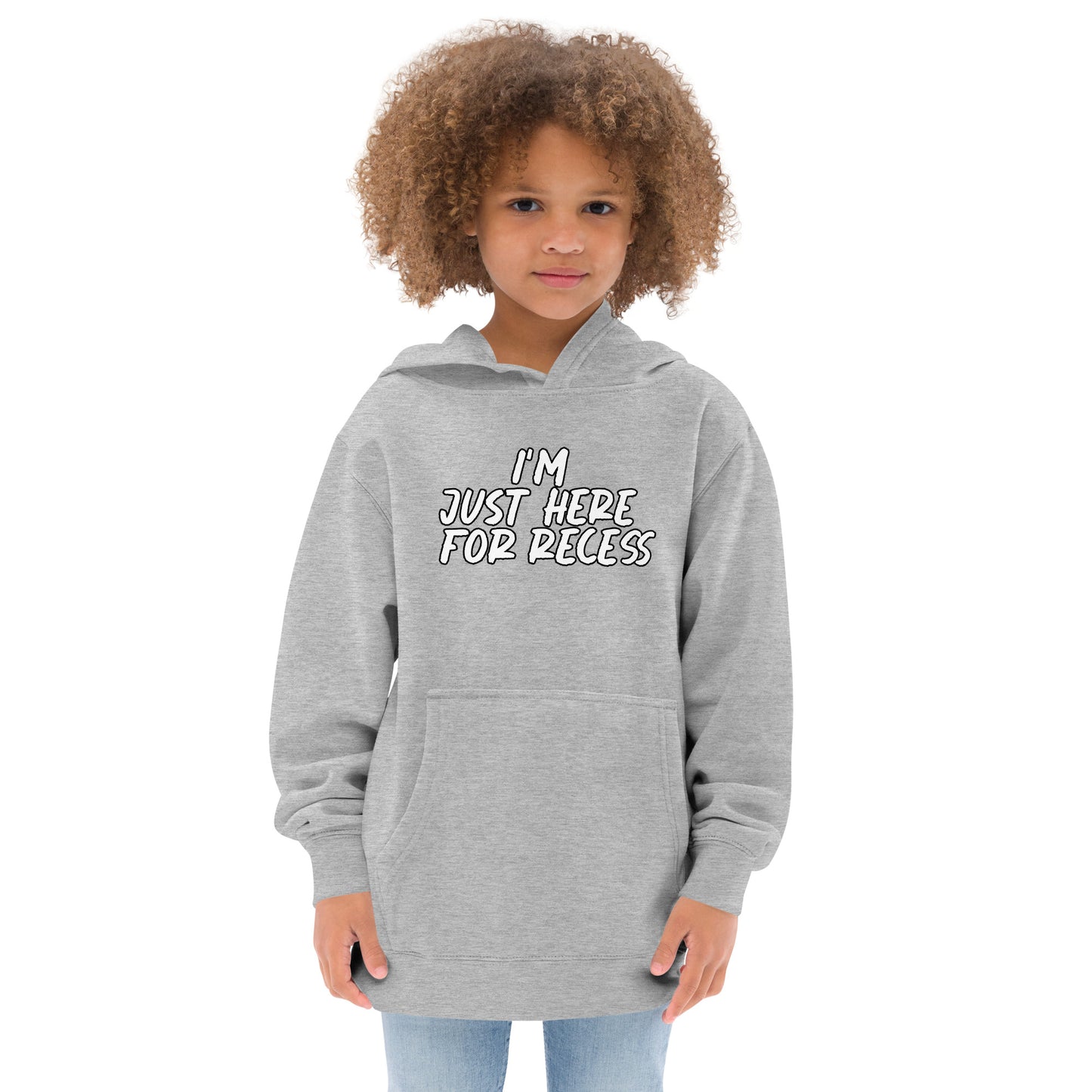 I'm just here for recess, Unisex Kids fleece hoodie