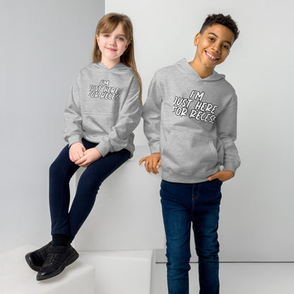 I'm just here for recess, Unisex Kids fleece hoodie
