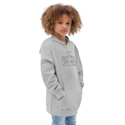 I'm just here for recess, Unisex Kids fleece hoodie