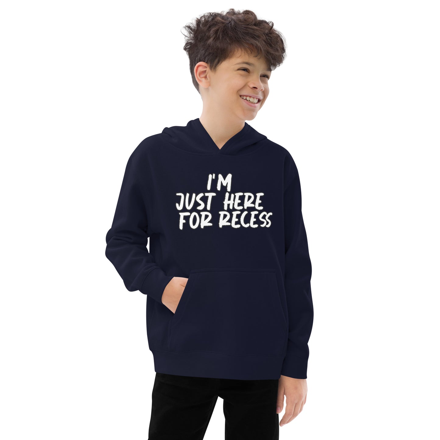 I'm just here for recess, Unisex Kids fleece hoodie