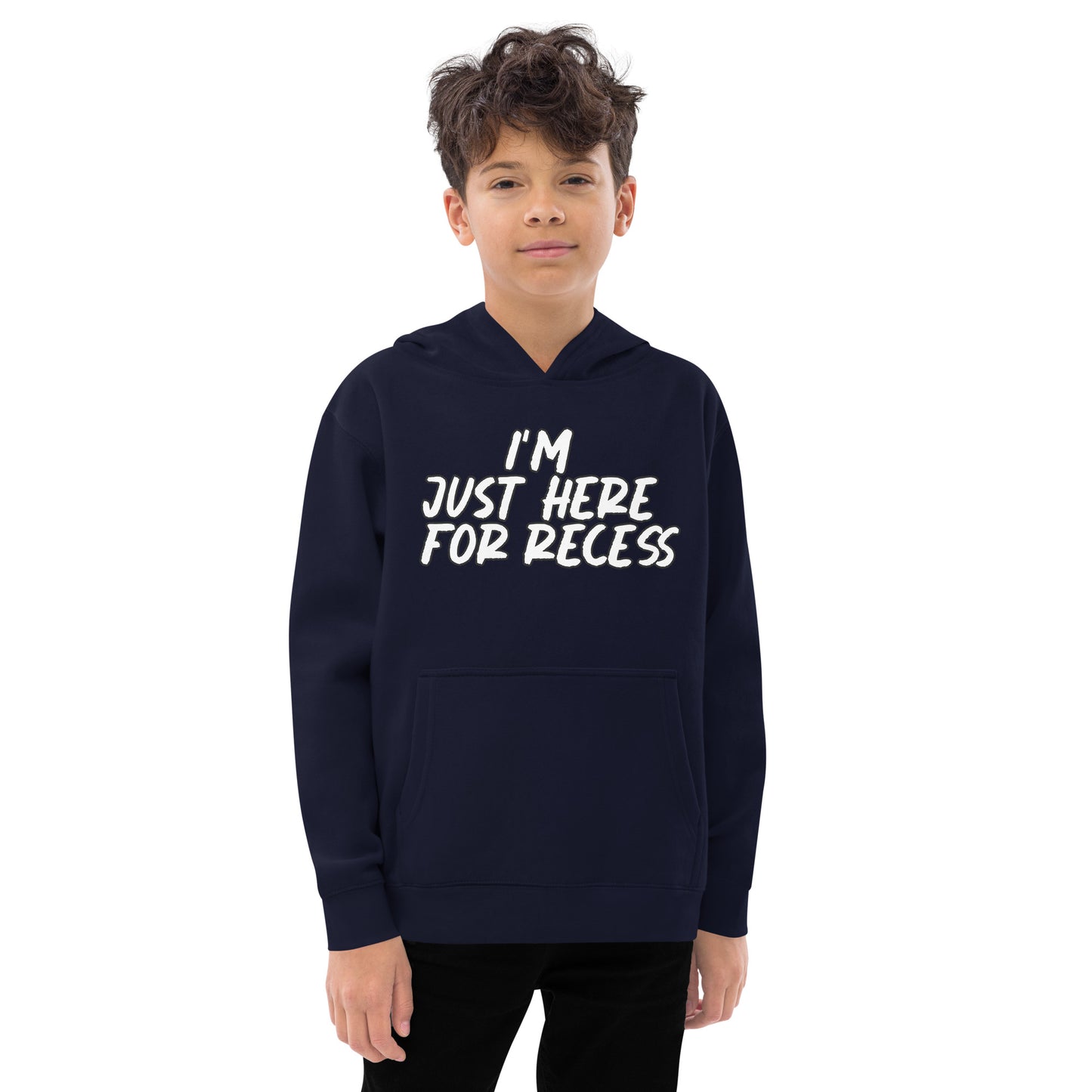 I'm just here for recess, Unisex Kids fleece hoodie