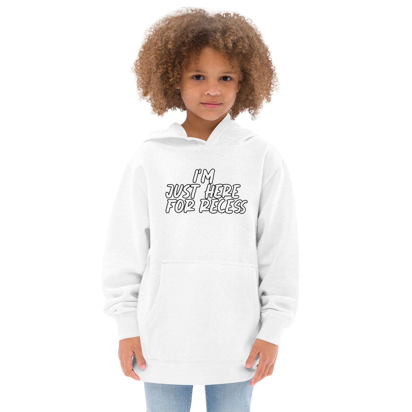 I'm just here for recess, Unisex Kids fleece hoodie
