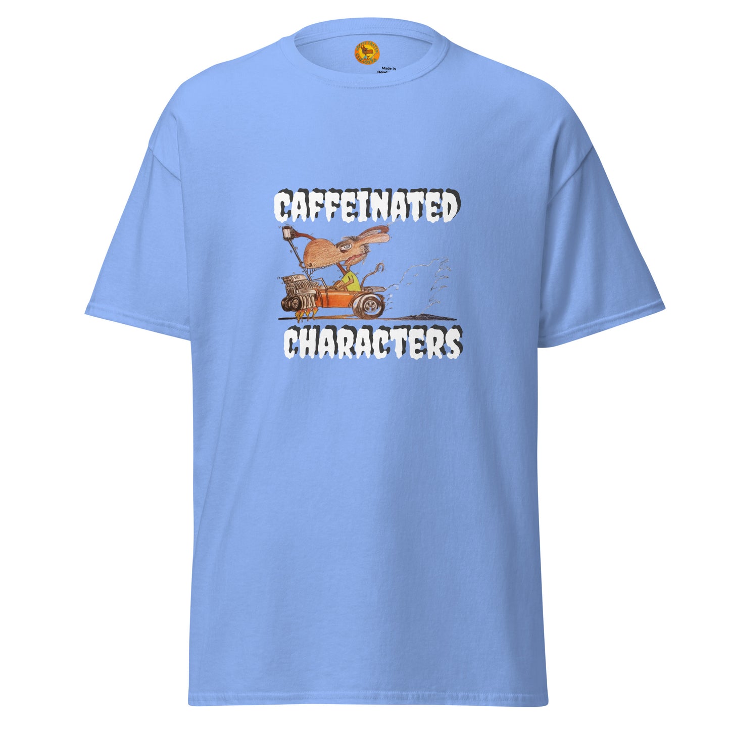 Caffeinated Characters Rat Rod T-Shirt Print on the front