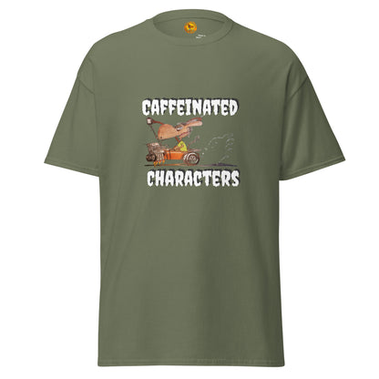 Caffeinated Characters Rat Rod T-Shirt Print on the front