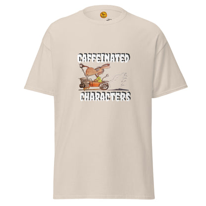 Caffeinated Characters Rat Rod T-Shirt Print on the front