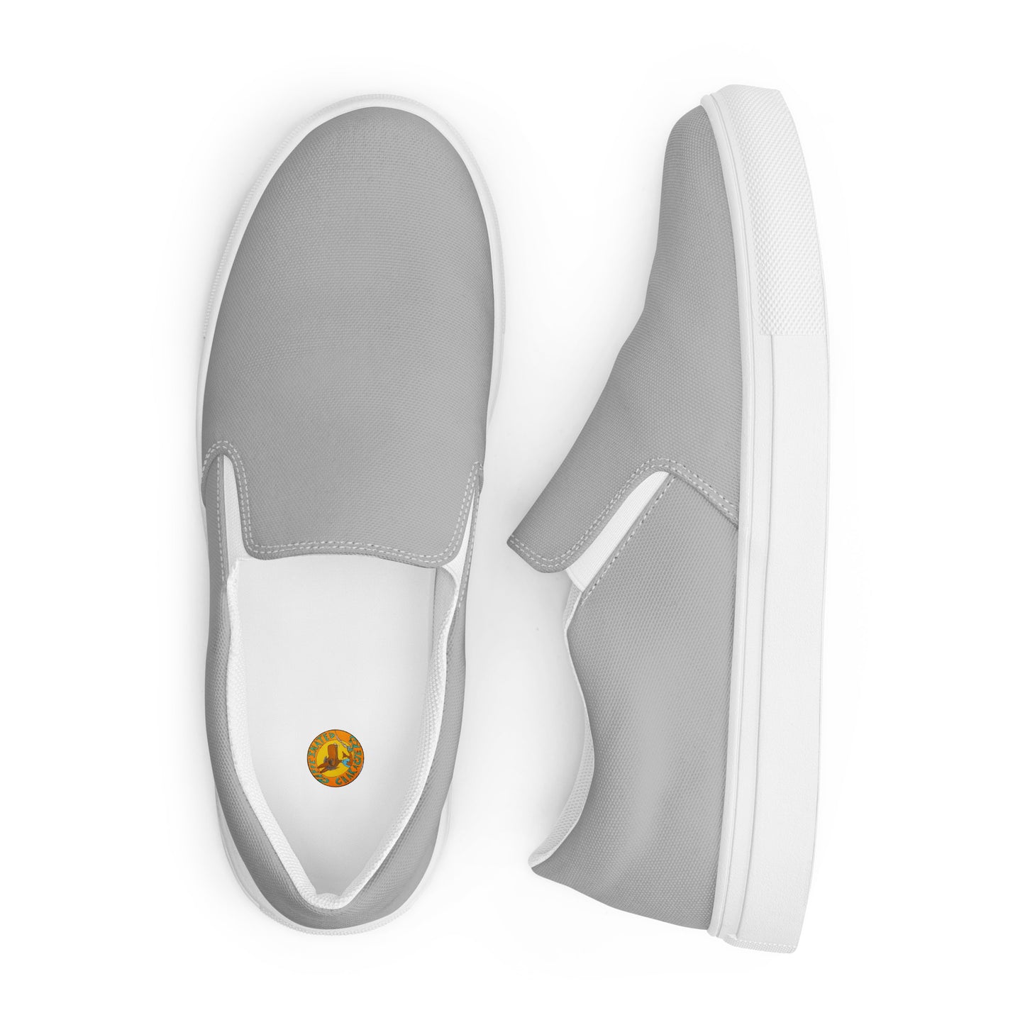 Grey slip-on canvas shoes
