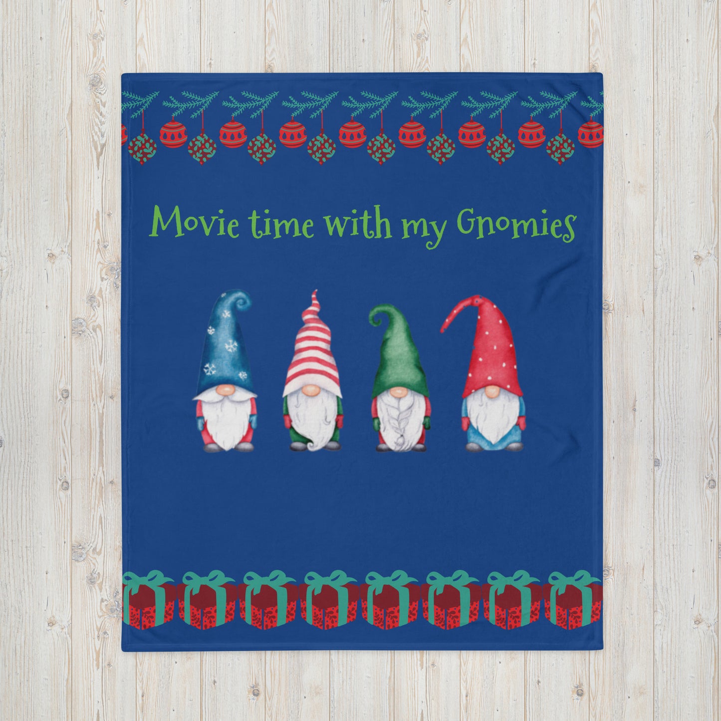 Movie time with my gnomies, throw blanket