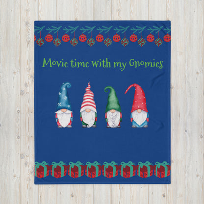 Movie time with my gnomies, throw blanket