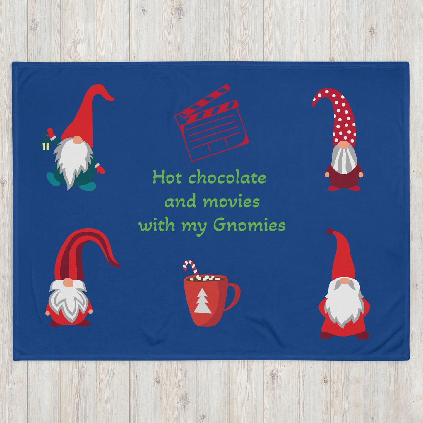Hot Chocolate movies and my Gnomies giant 60x80 Throw Blanket