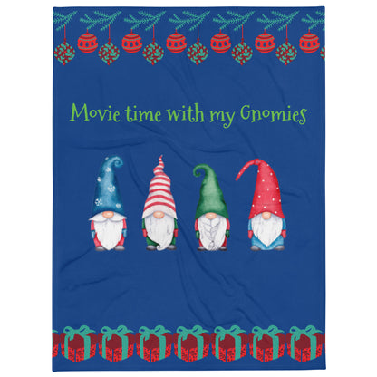 Movie time with my gnomies, throw blanket