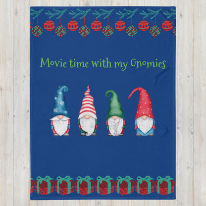 Movie time with my gnomies, throw blanket