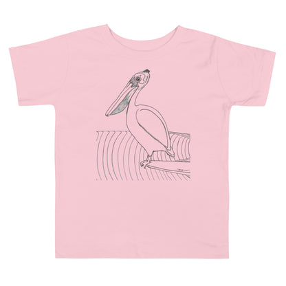 Toddler Short Sleeve T-shirt, Pelican Hanging Ten