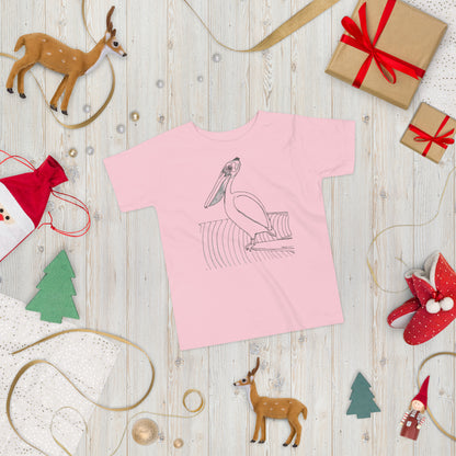 Toddler Short Sleeve T-shirt, Pelican Hanging Ten