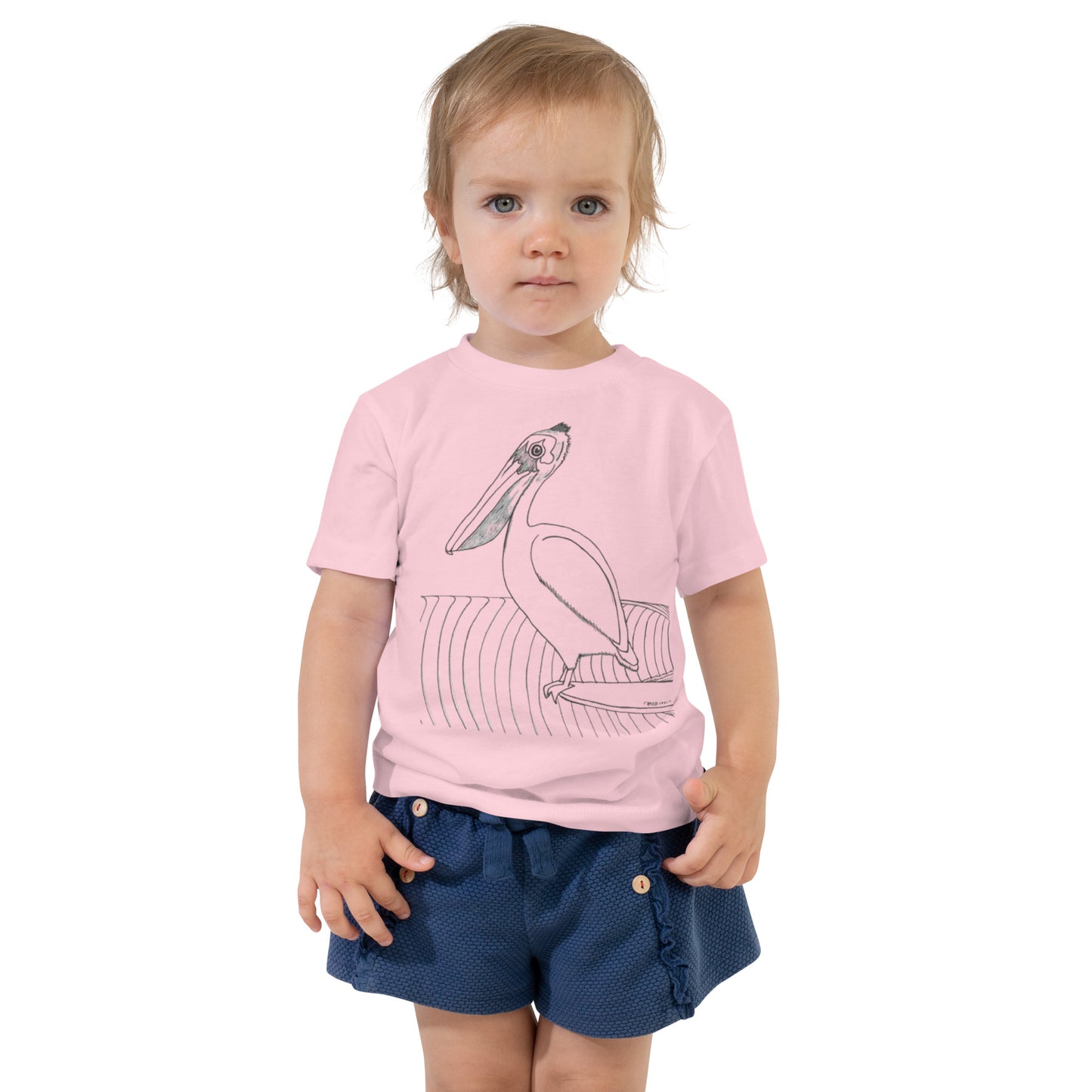 Toddler Short Sleeve T-shirt, Pelican Hanging Ten