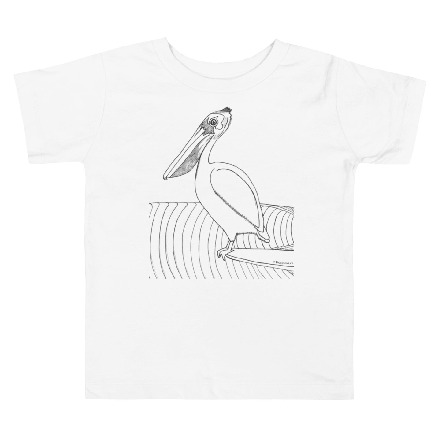 Toddler Short Sleeve T-shirt, Pelican Hanging Ten