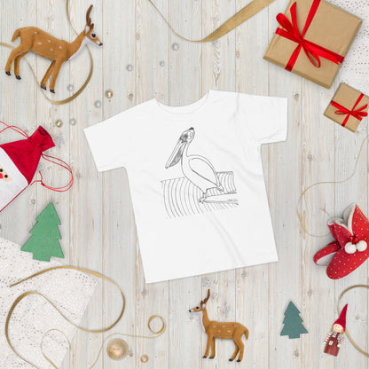 Toddler Short Sleeve T-shirt, Pelican Hanging Ten