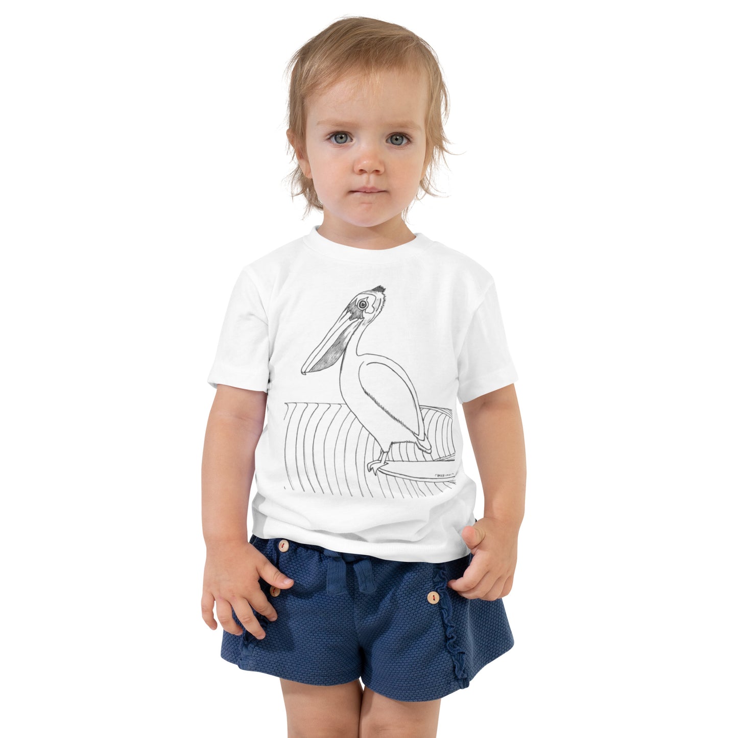 Toddler Short Sleeve T-shirt, Pelican Hanging Ten