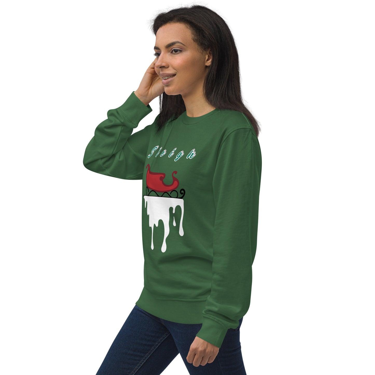Christmas Sweatshirt, Sleigh Sweater. Santa Sleigh's Unisex organic sweatshirt