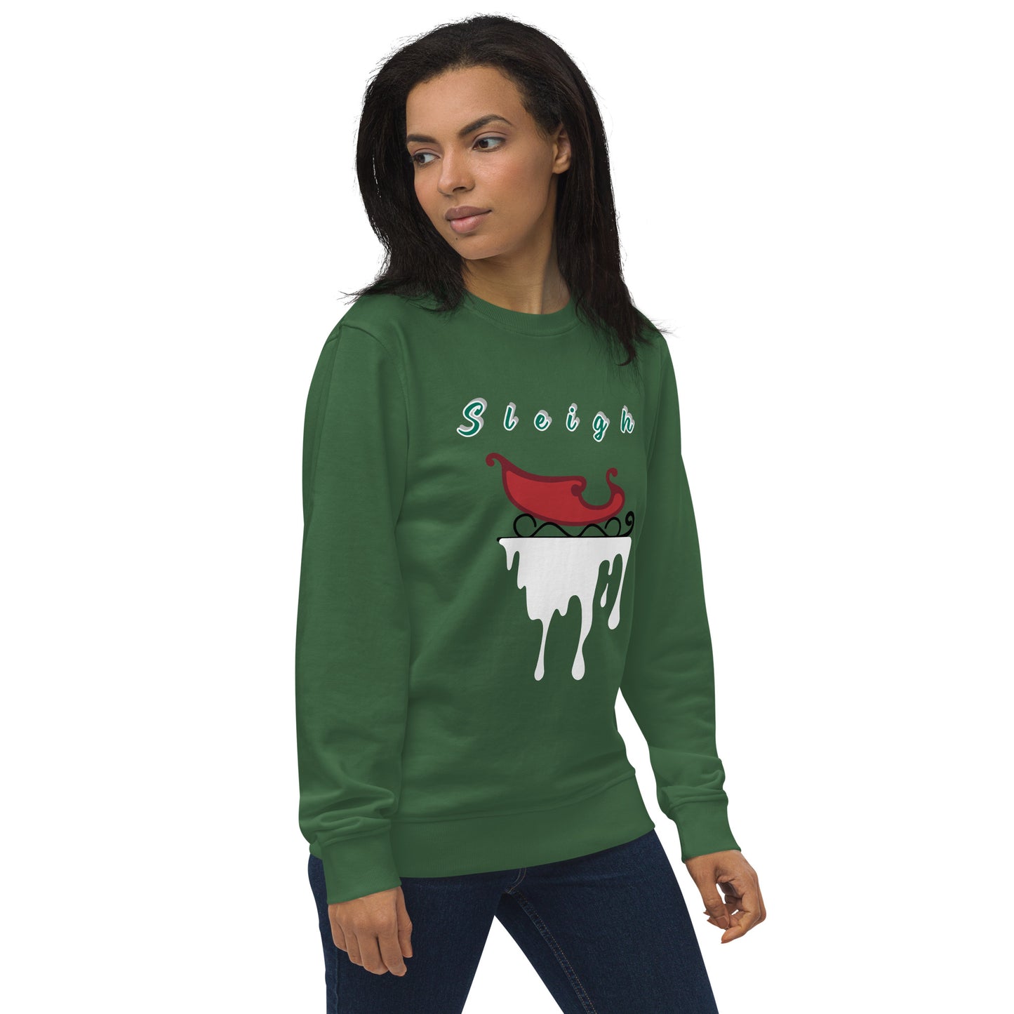 Christmas Sweatshirt, Sleigh Sweater. Santa Sleigh's Unisex organic sweatshirt