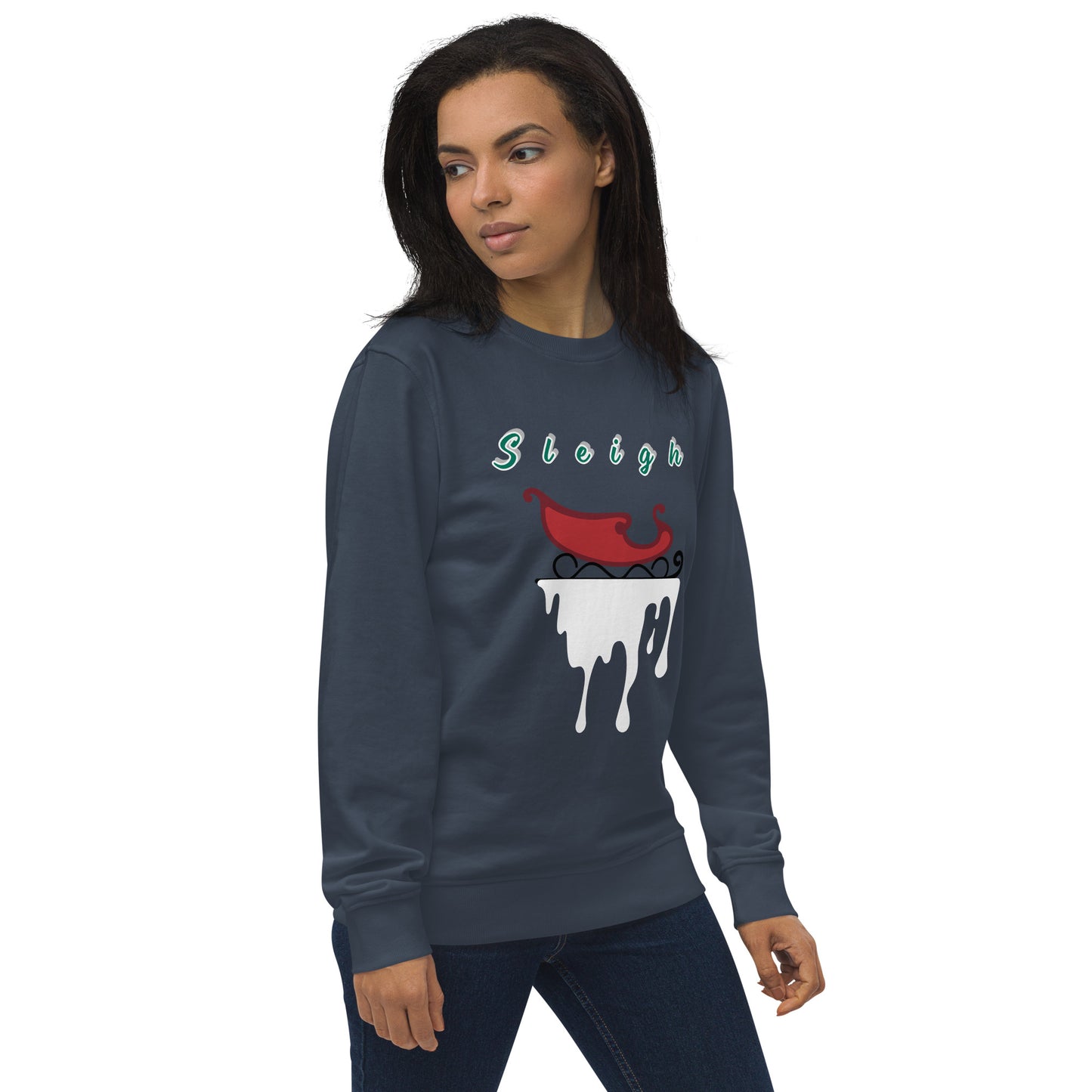 Christmas Sweatshirt, Sleigh Sweater. Santa Sleigh's Unisex organic sweatshirt