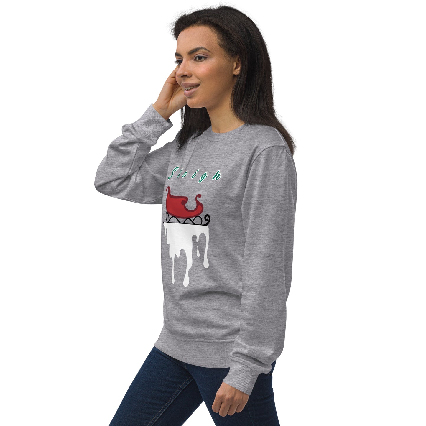 Christmas Sweatshirt, Sleigh Sweater. Santa Sleigh's Unisex organic sweatshirt