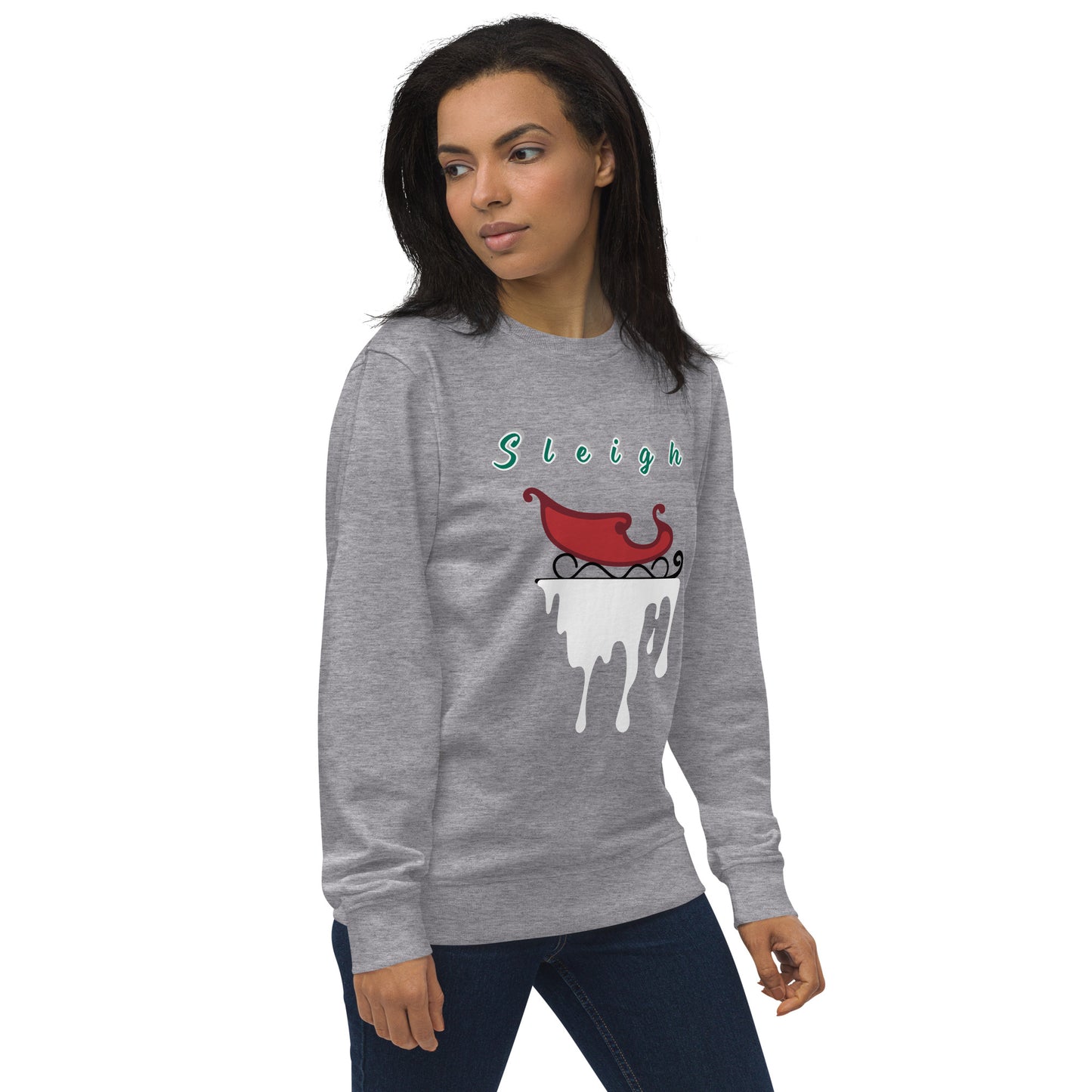 Christmas Sweatshirt, Sleigh Sweater. Santa Sleigh's Unisex organic sweatshirt